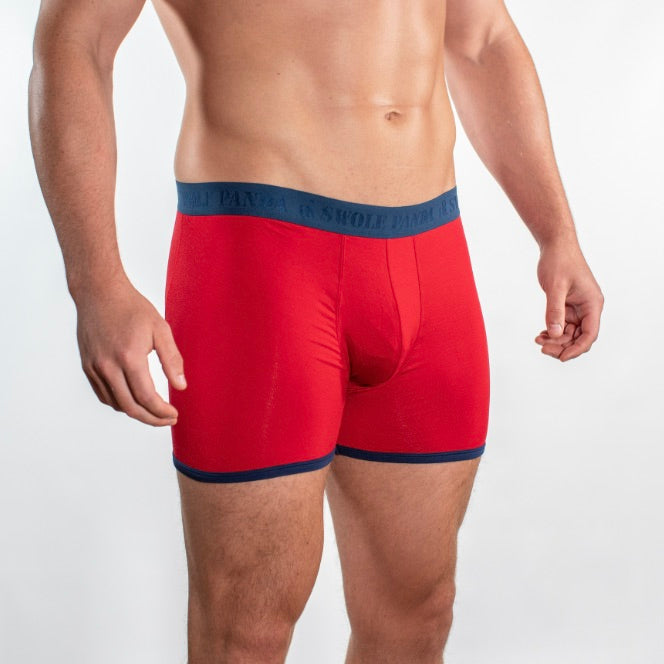 Bamboo Boxers - Red and Blue Band