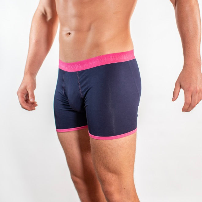 Bamboo Boxers - Navy and Pink Band