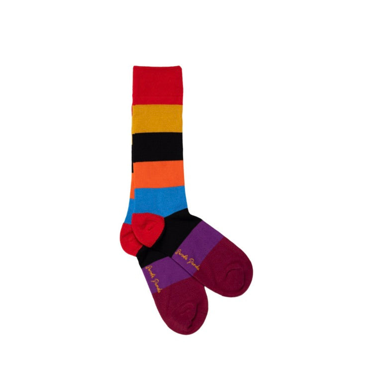 Multiblock Striped Bamboo Sock