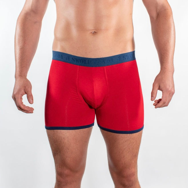 Bamboo Boxers - Red and Blue Band