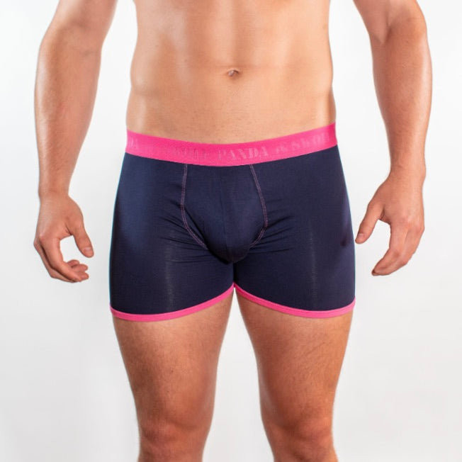 Bamboo Boxers - Navy and Pink Band