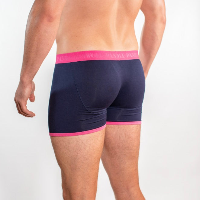 Bamboo Boxers - Navy and Pink Band
