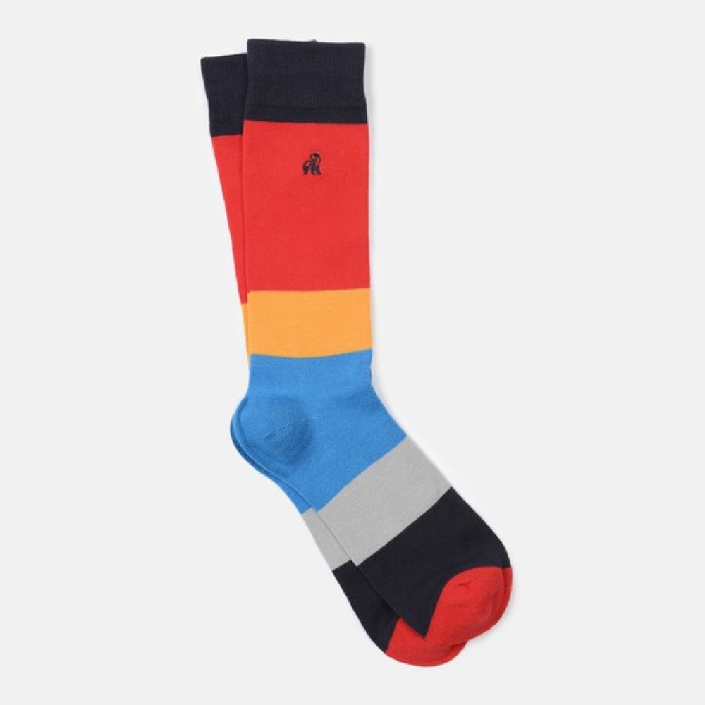 Red Large Stripe Bamboo Socks