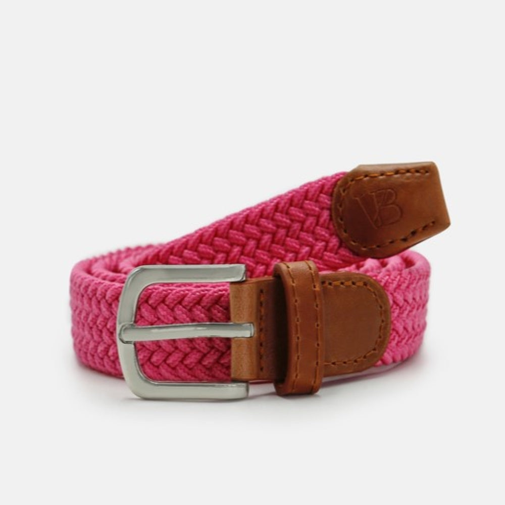 Men's Woven Stretch Belt in Cerise