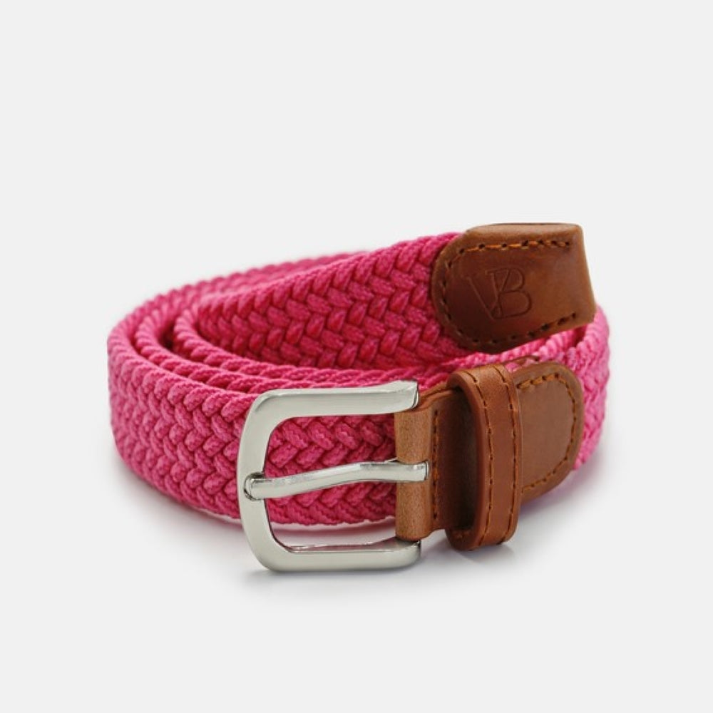 Men's Woven Stretch Belt in Cerise