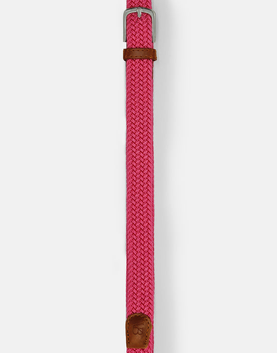 Men's Woven Stretch Belt in Cerise