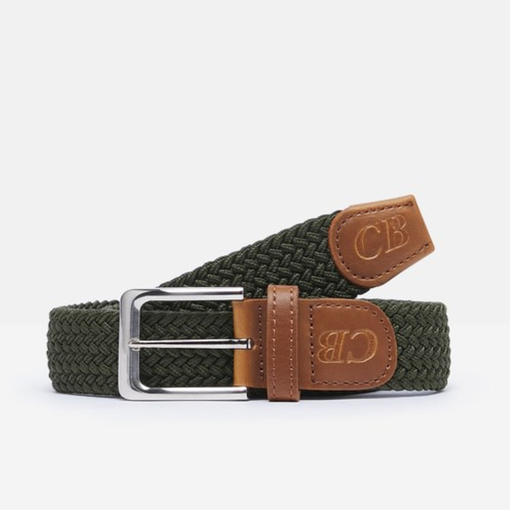 Men's Woven Stretch Belt in Khaki