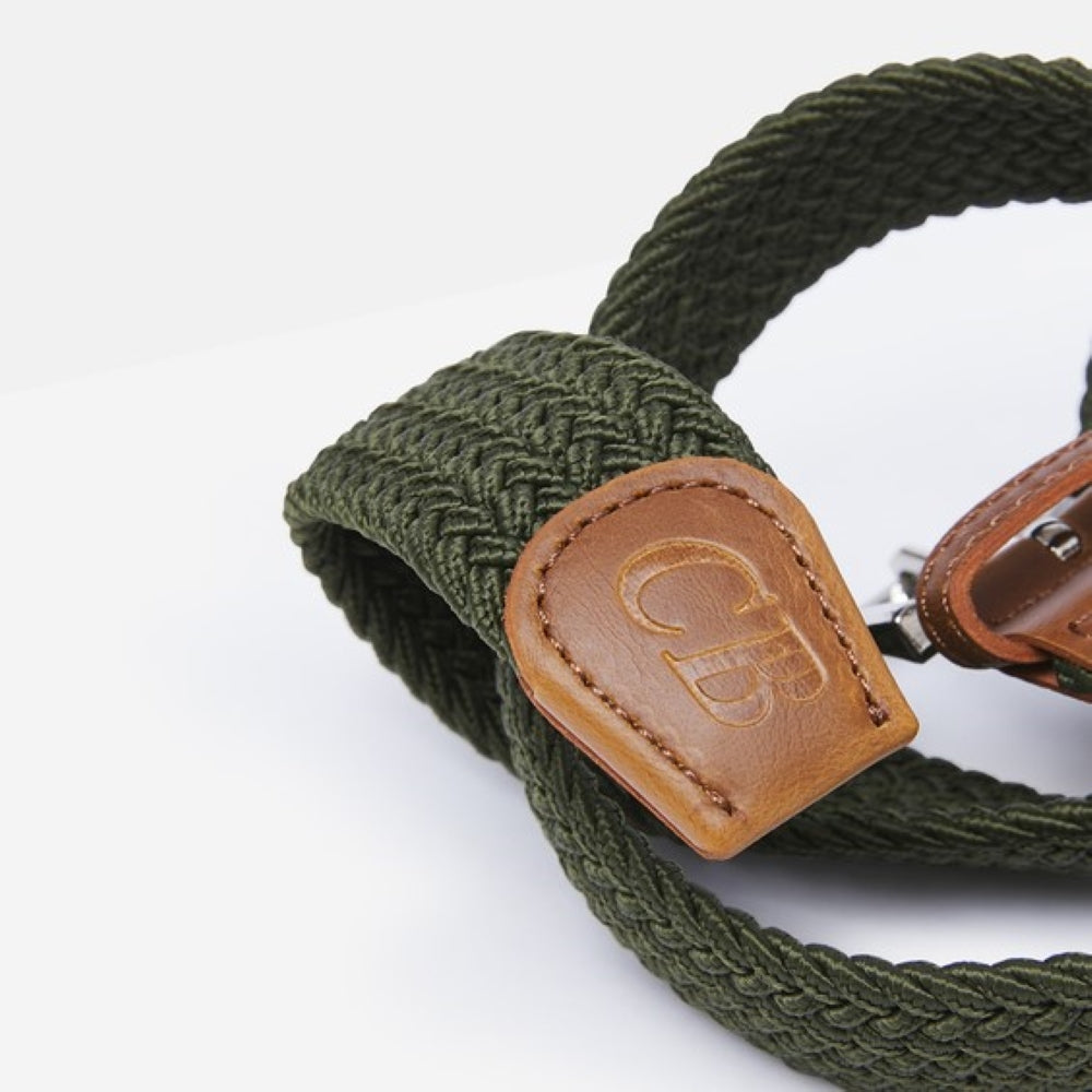 Men's Woven Stretch Belt in Khaki