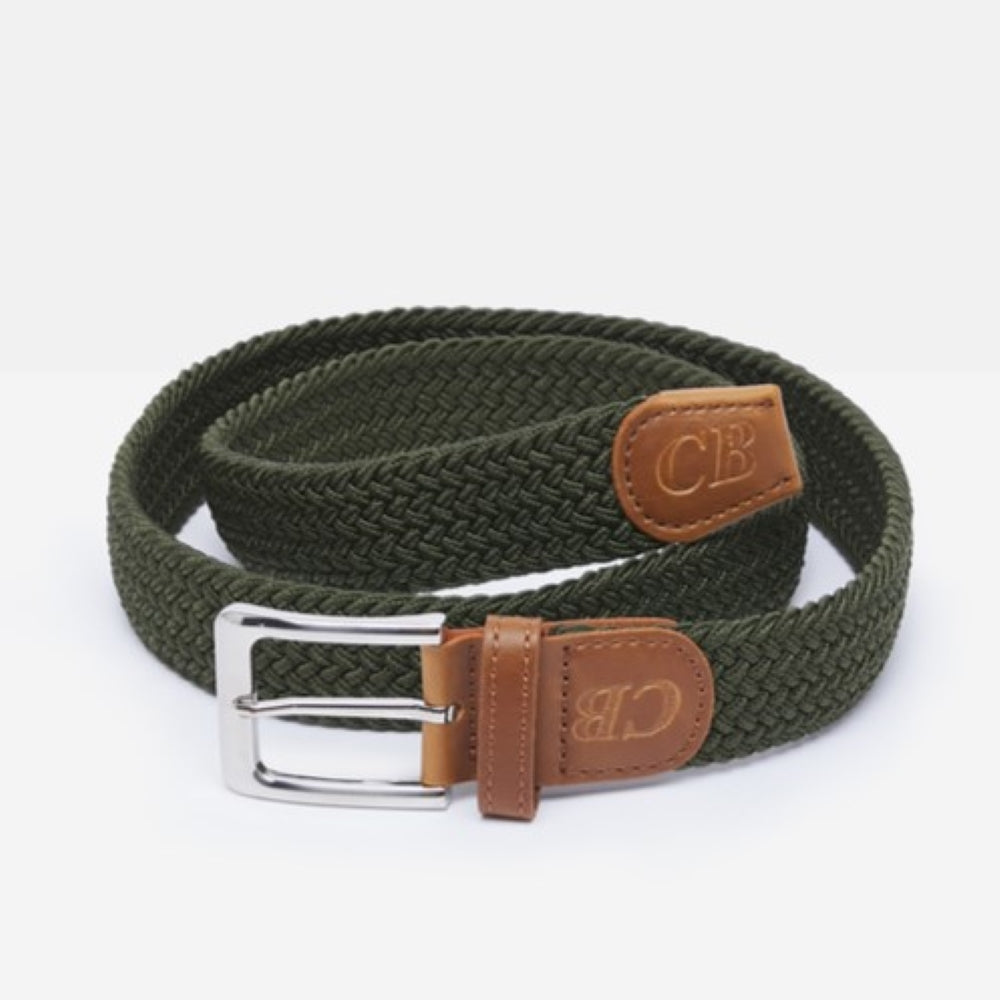 Men's Woven Stretch Belt in Khaki