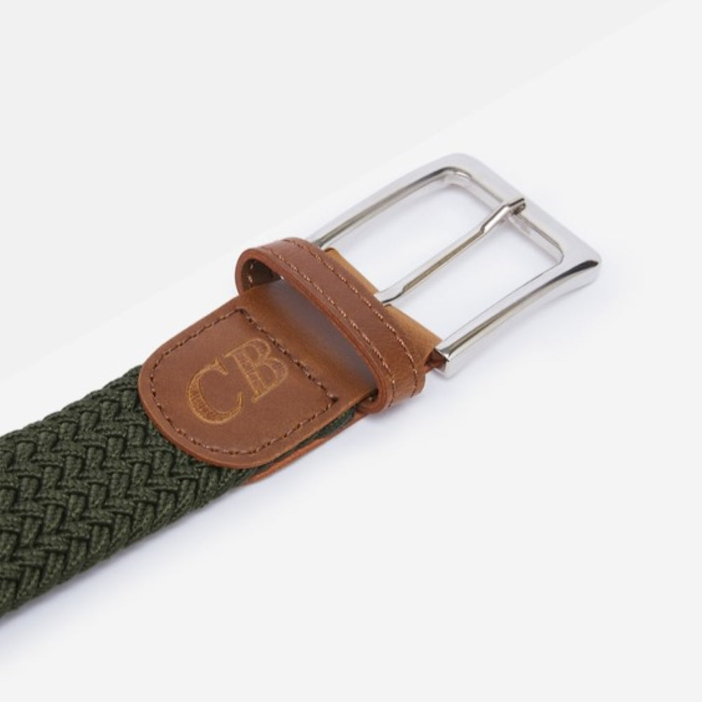 Men's Woven Stretch Belt in Khaki