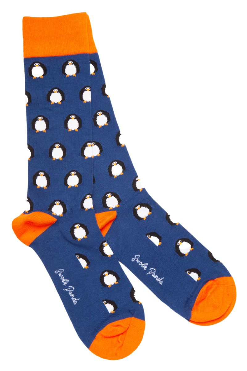 Orange Penguin Bamboo Socks