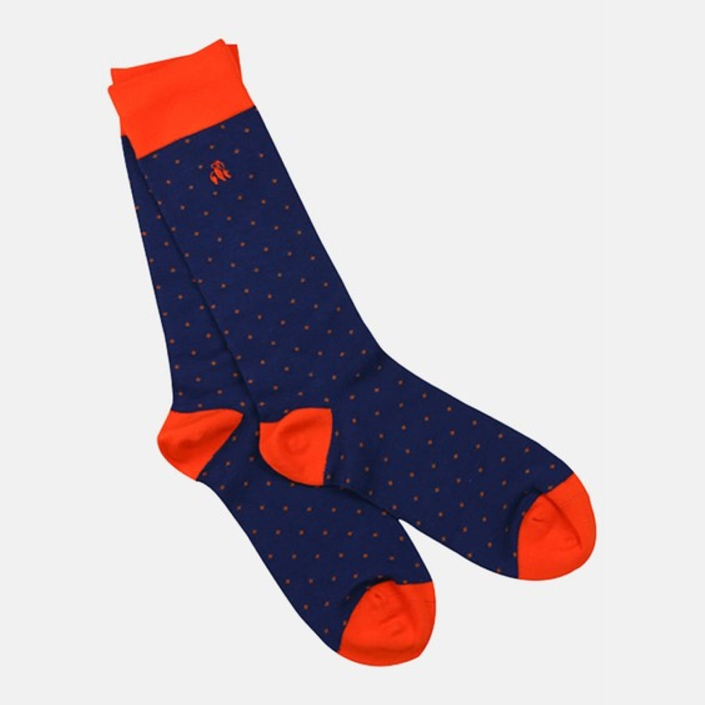 Spotted Orange Bamboo Socks