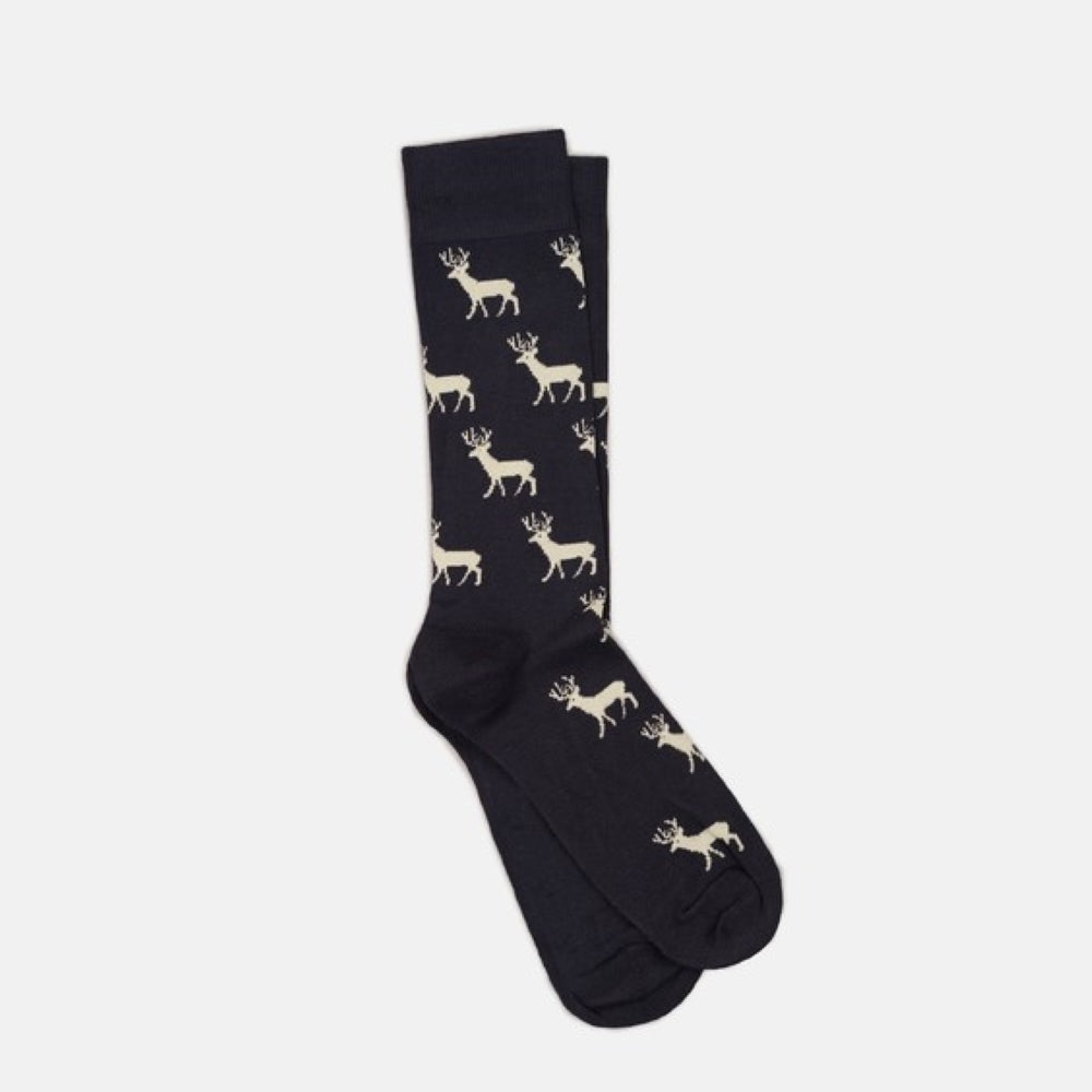 Navy Stag Bamboo Socks