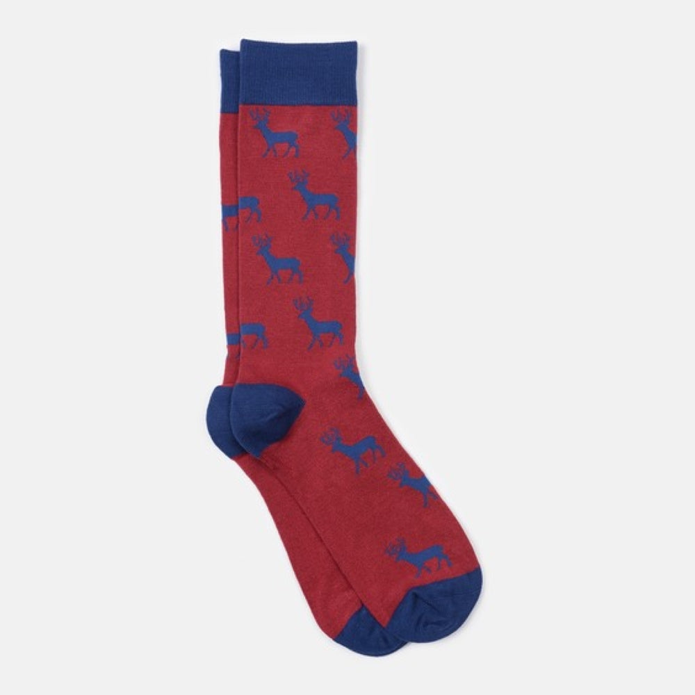 Red Stag Stripe Bamboo Socks