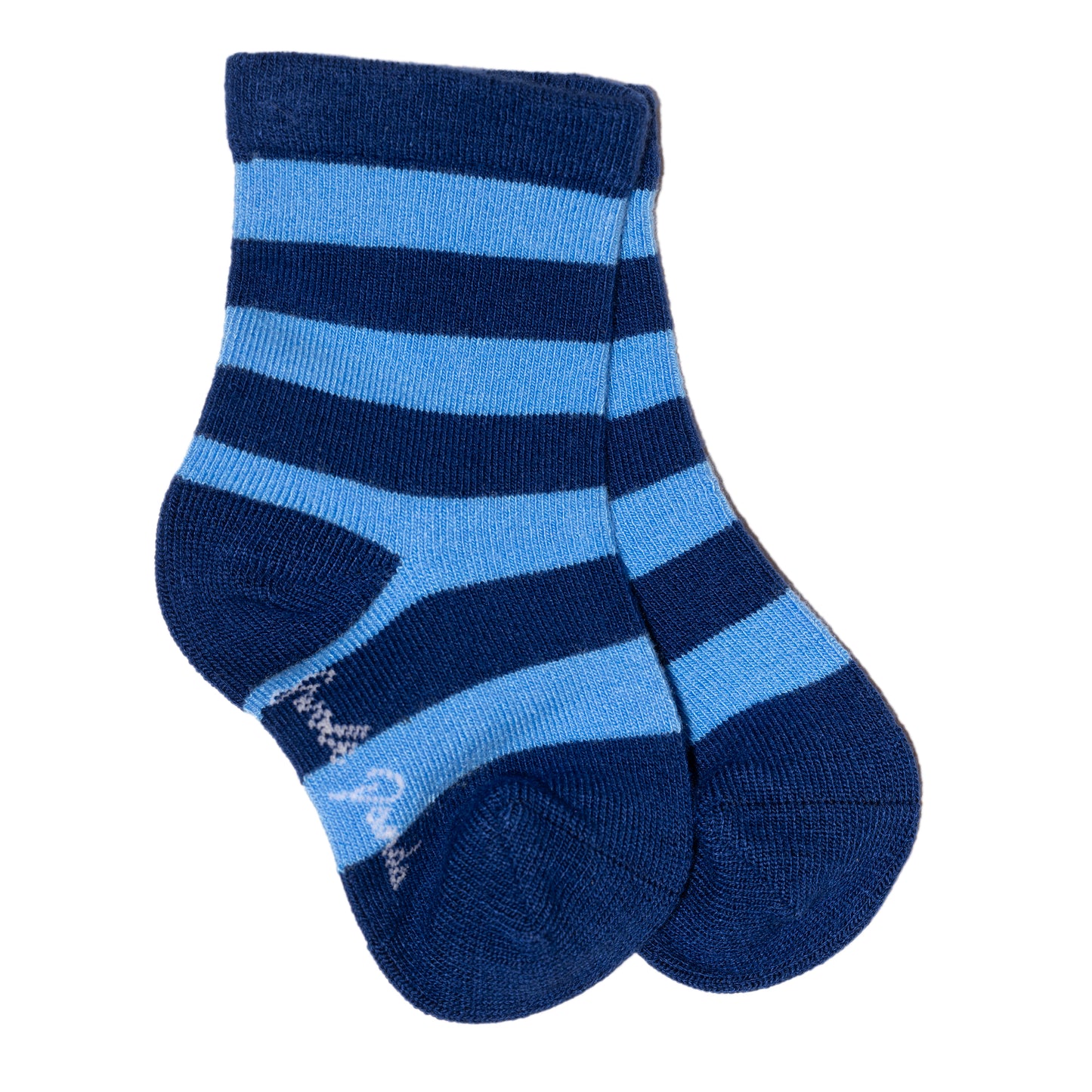 Children's Blue and Navy Stripe Bamboo Socks (can be matched with an adult pair).
