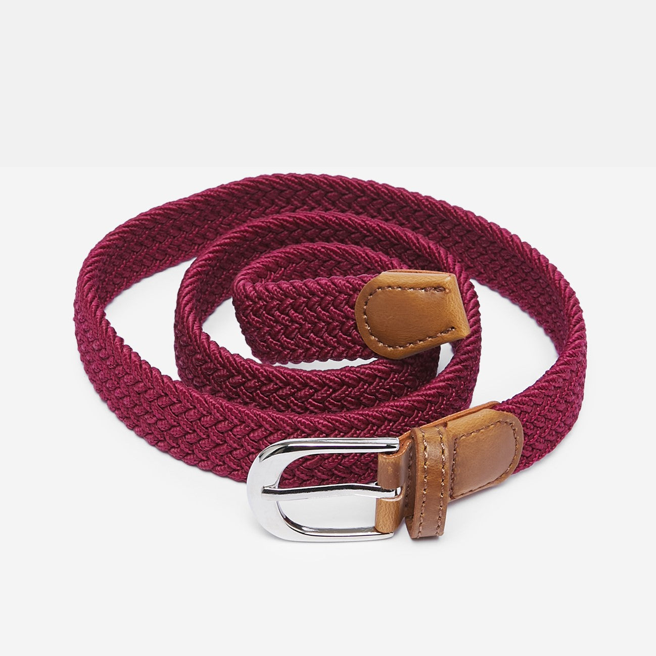 Ladies' Woven Stretch Belt in Mulberry