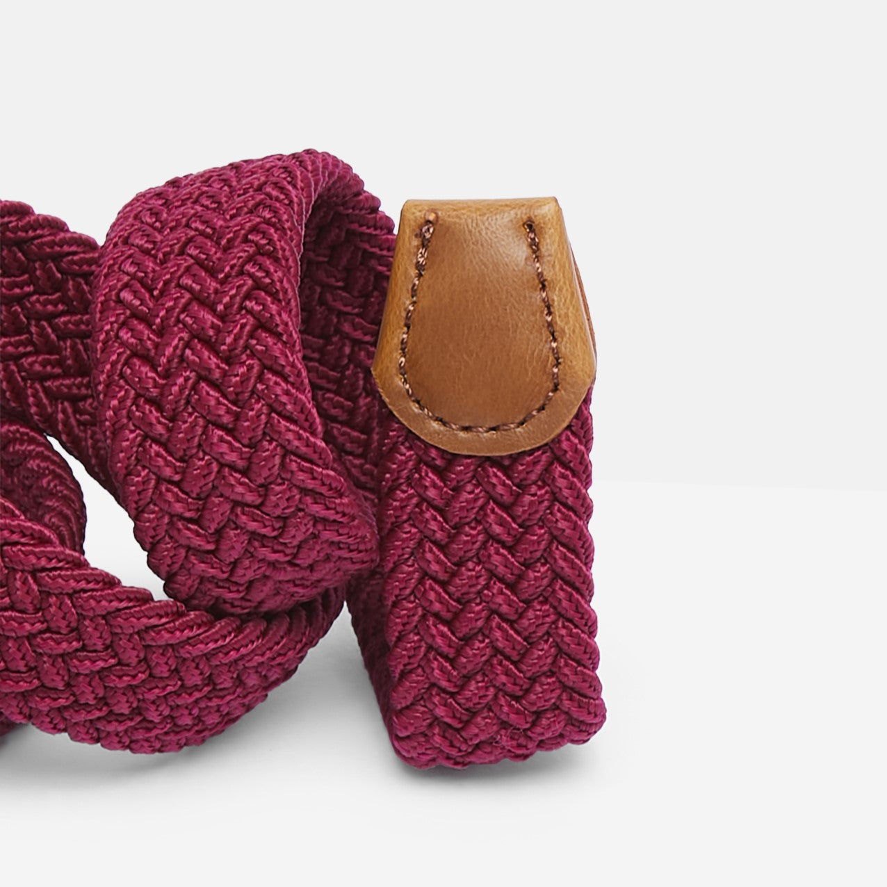 Ladies' Woven Stretch Belt in Mulberry