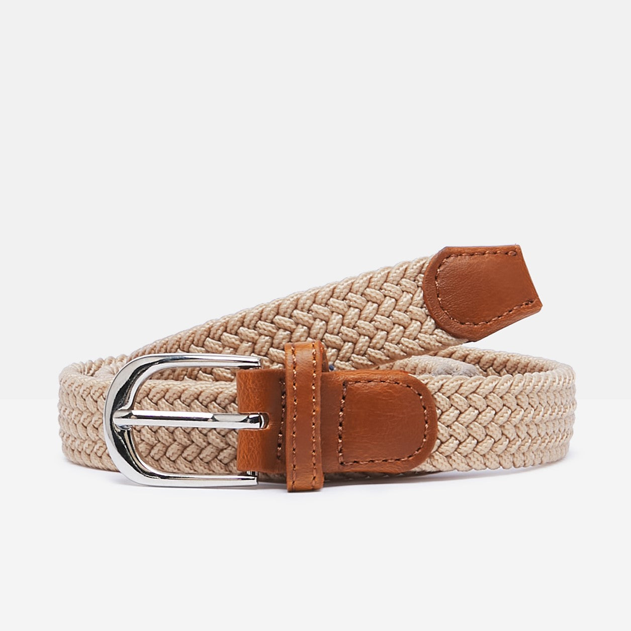 Ladies' Woven Stretch Belt in Beige