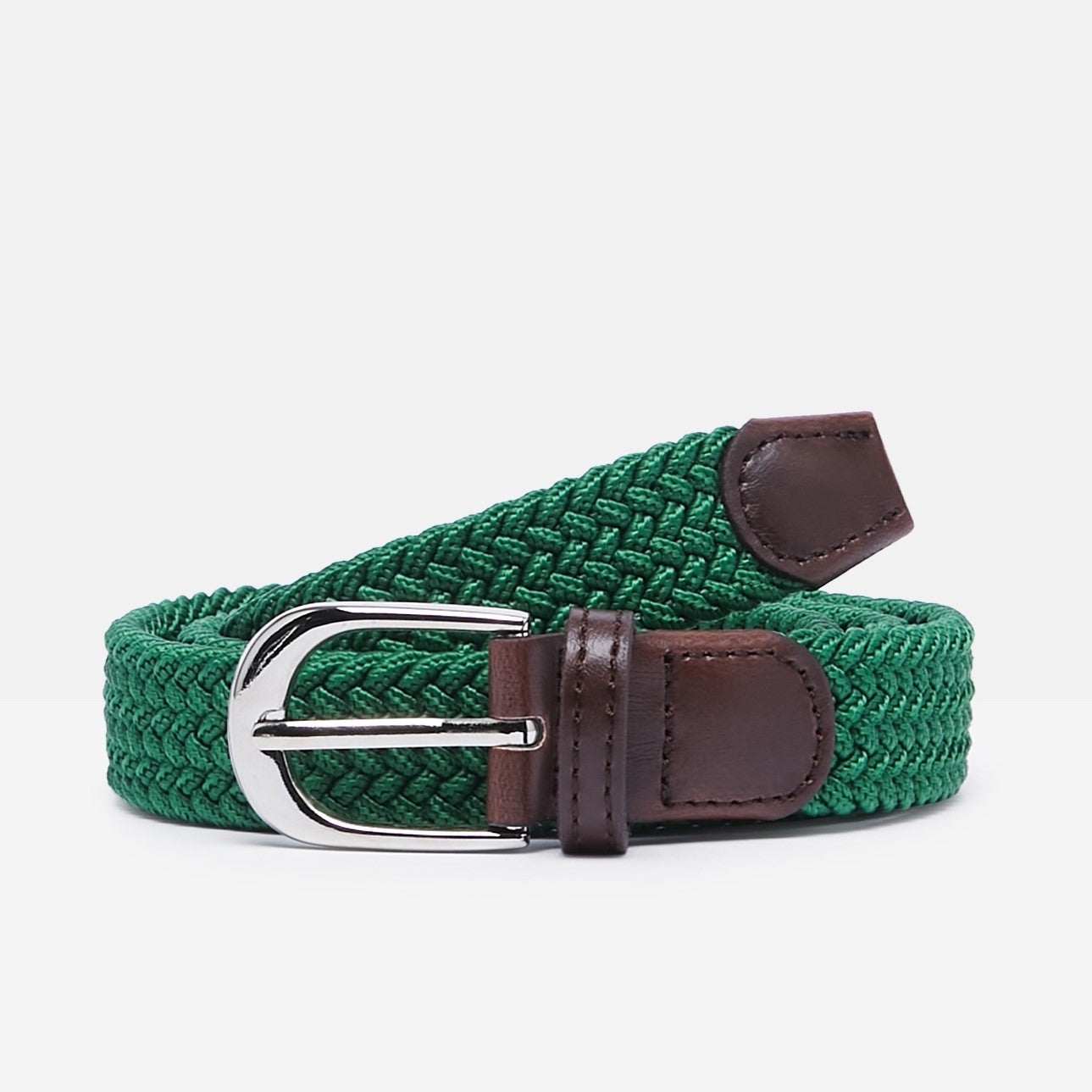 Ladies Woven Stretch Belt in Green