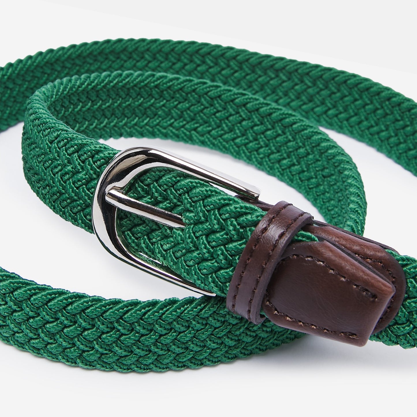 Ladies' Woven Stretch Belt in Green