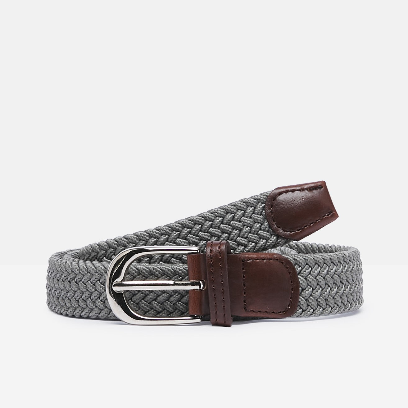 Ladies' Woven Stretch Belt in Grey