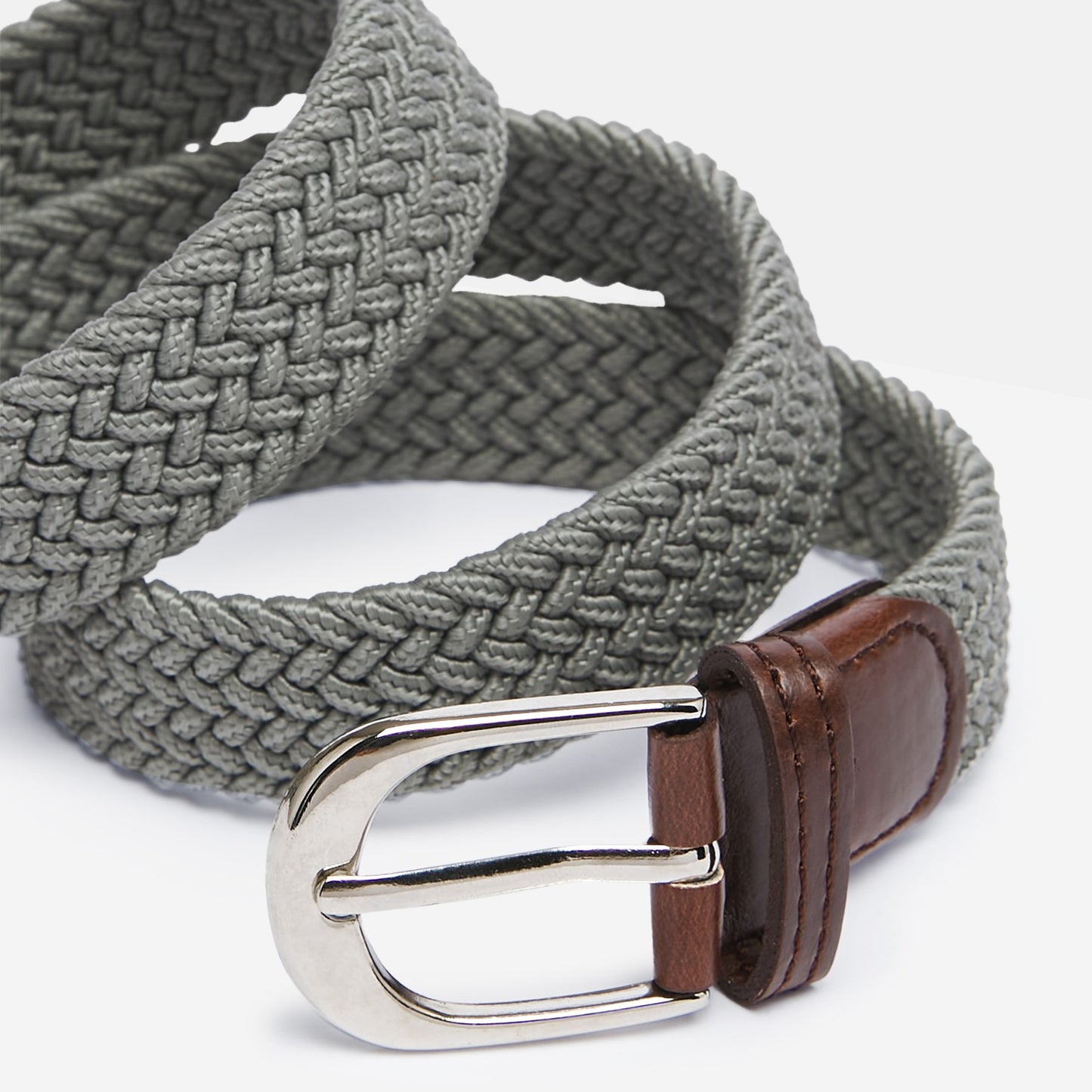 Ladies' Woven Stretch Belt in Grey