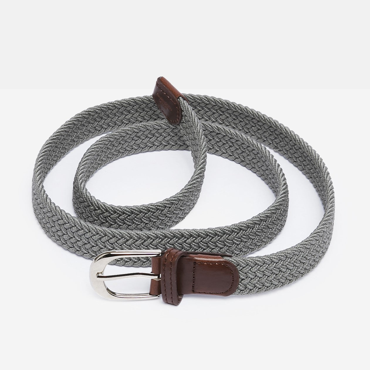 Ladies' Woven Stretch Belt in Grey