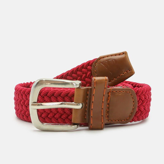 Ladies' Woven Stretch Belt in Red