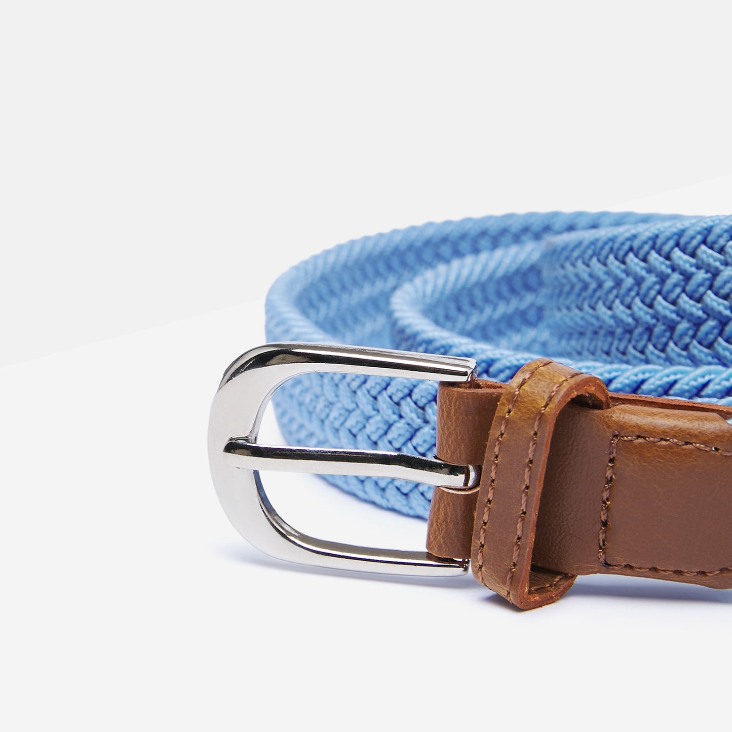 Ladies' Woven Stretch Belt in Powder Blue