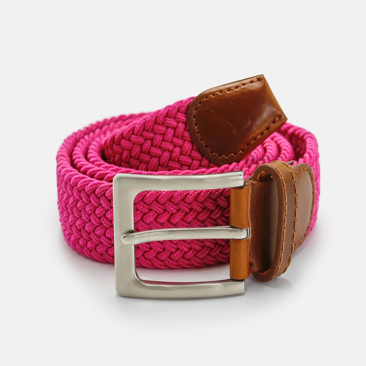 Ladies' Woven Stretch Belt in Cerise