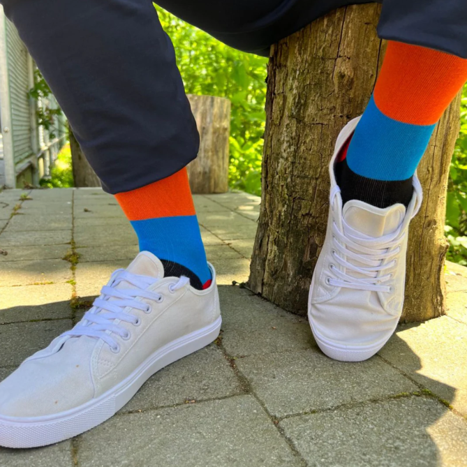 Multiblock Striped Bamboo Sock