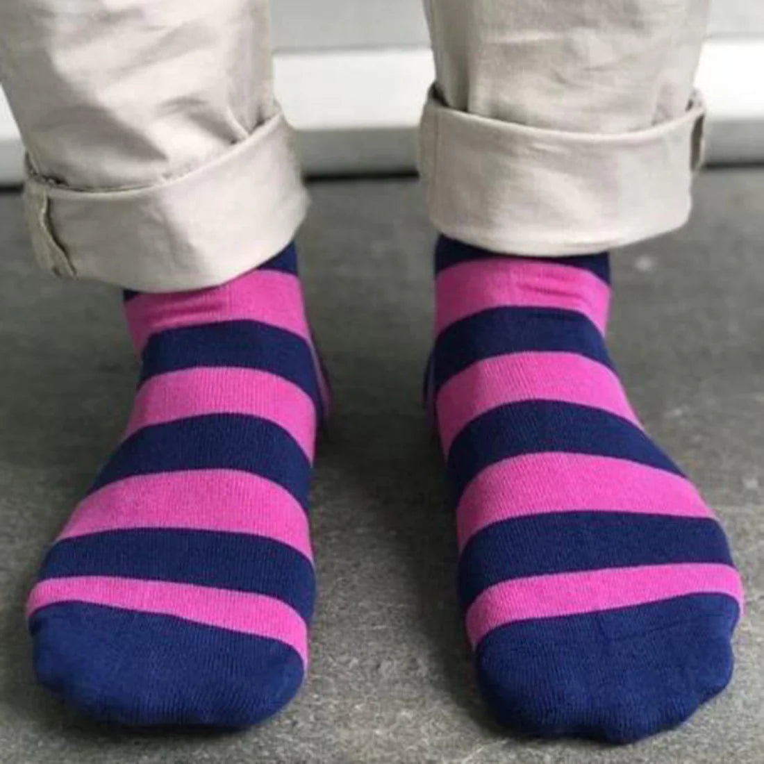 Rich Pink Striped Bamboo Socks