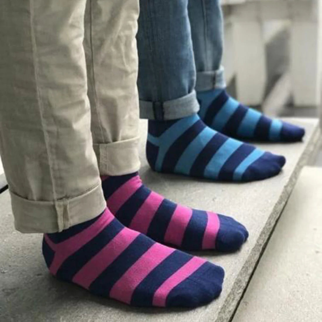 Rich Pink Striped Bamboo Socks