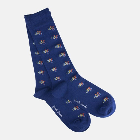 Blue Bicycle Bamboo Cotton Socks