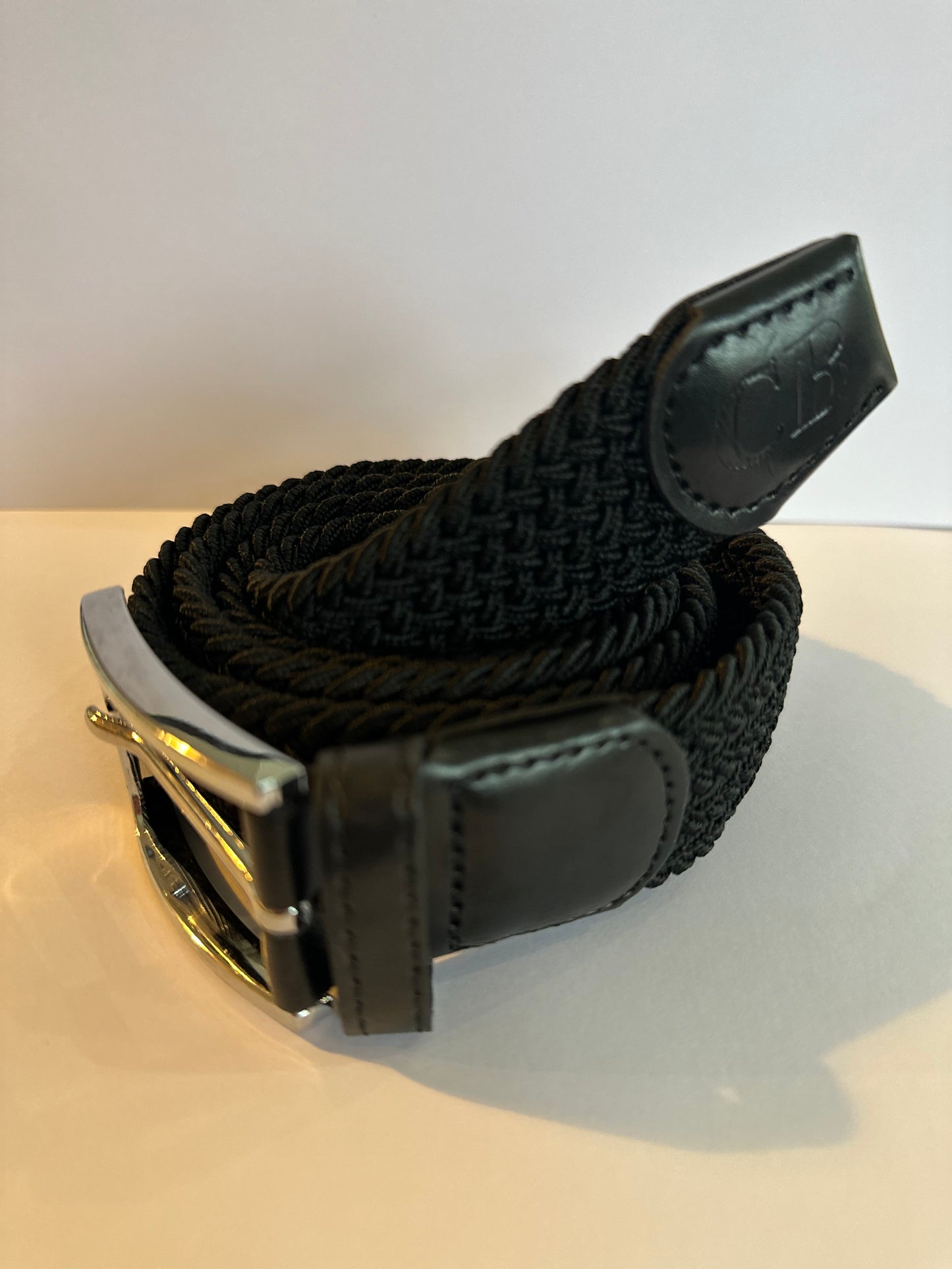 Men's Woven Stretch Belt in Black