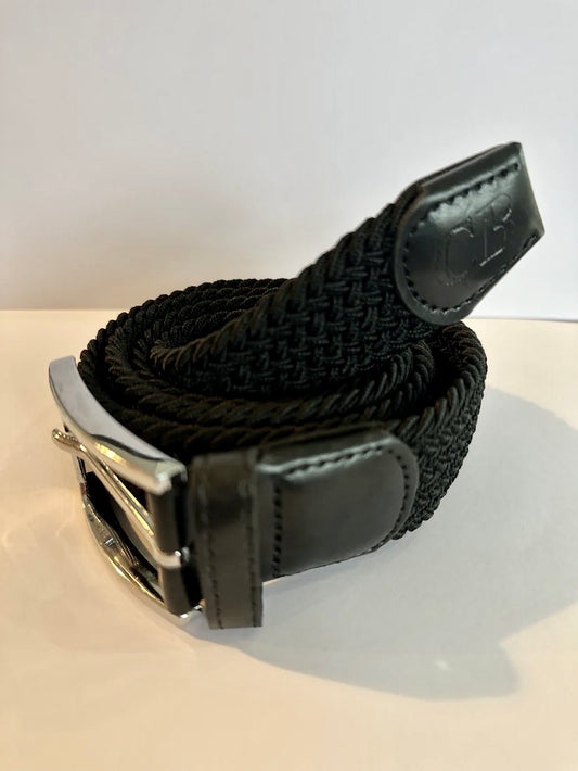 Men's Woven Stretch Belt in Black