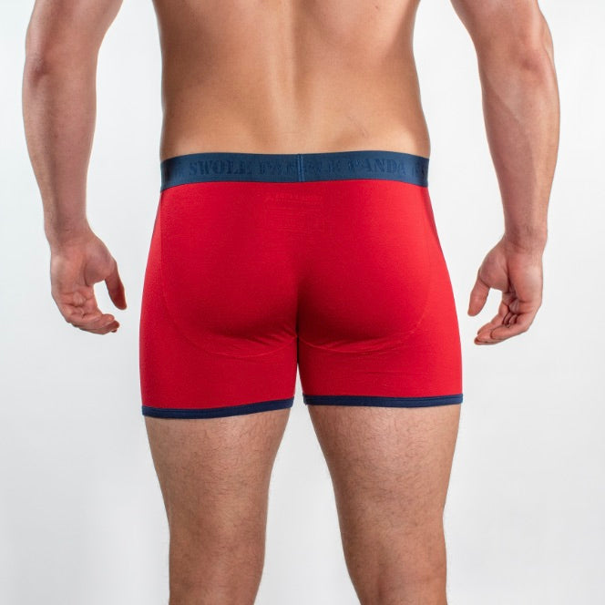 Bamboo Boxers - Red and Blue Band