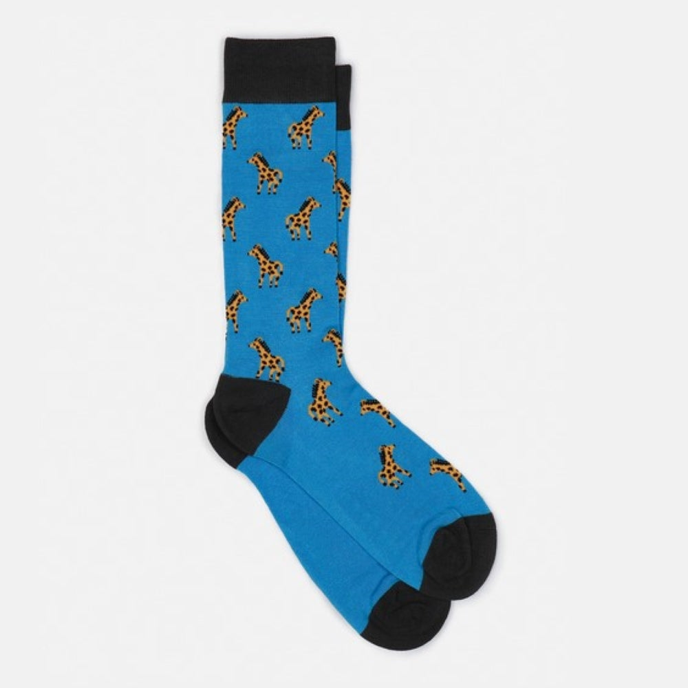 Blue Giraffe Bamboo Cotton Socks