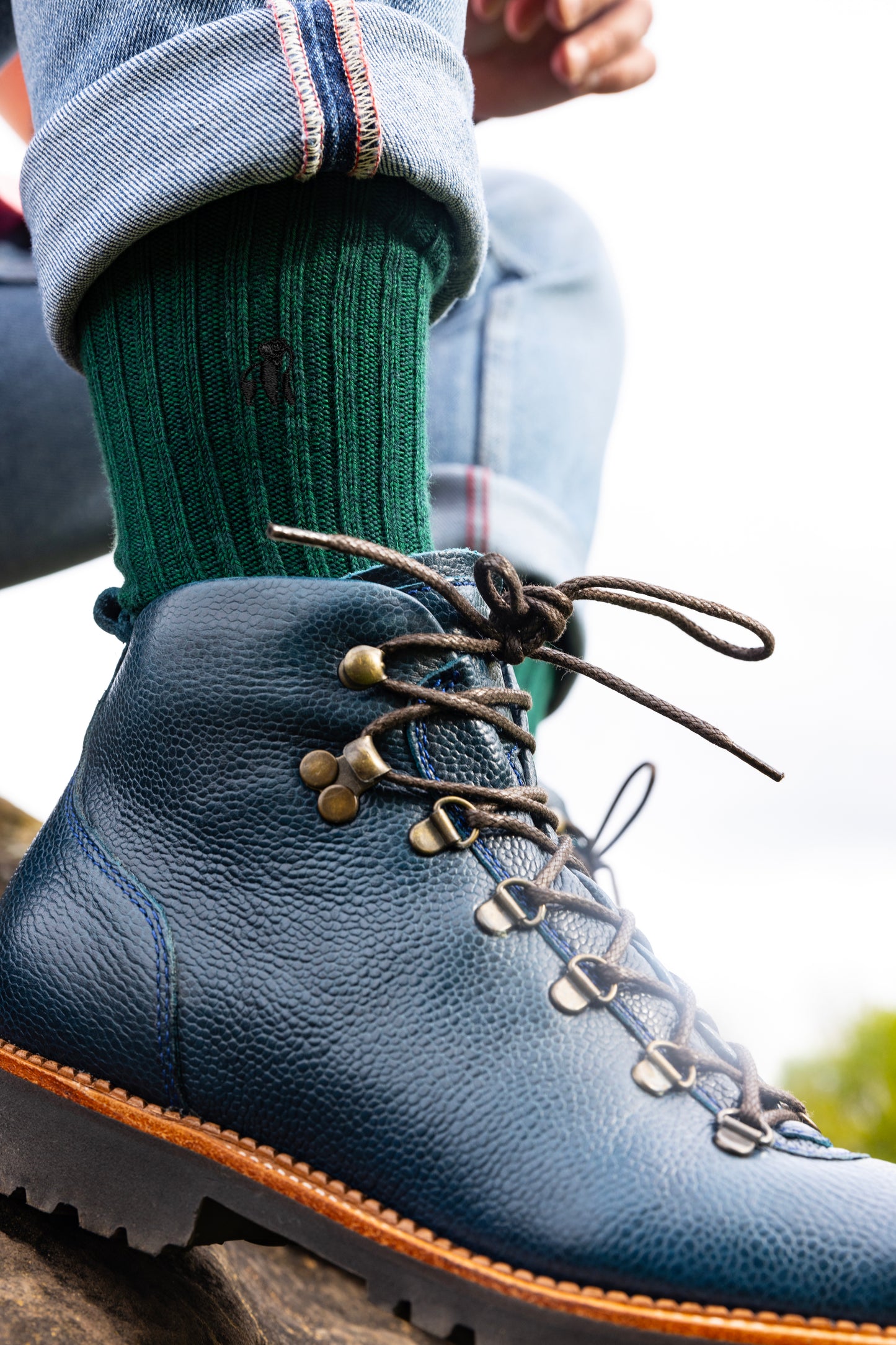 Men's and Women's Bamboo Boot Socks in Green