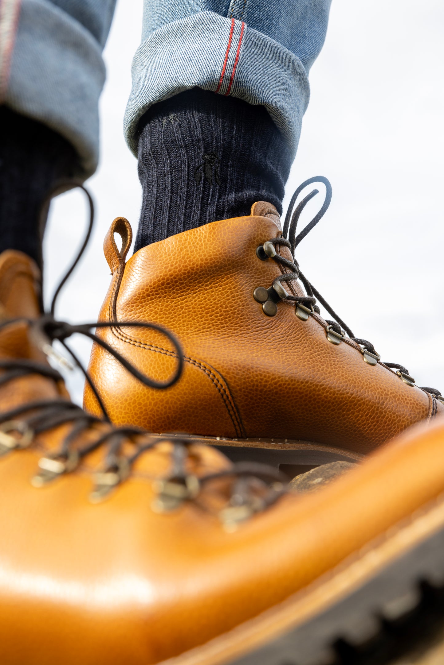 Men's and Women's Bamboo Boot Socks in Navy