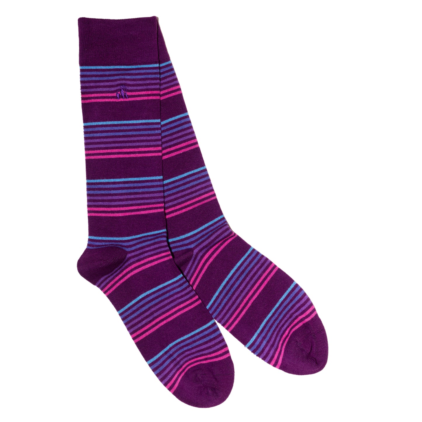 Purple Narrow Stripe Bamboo Socks