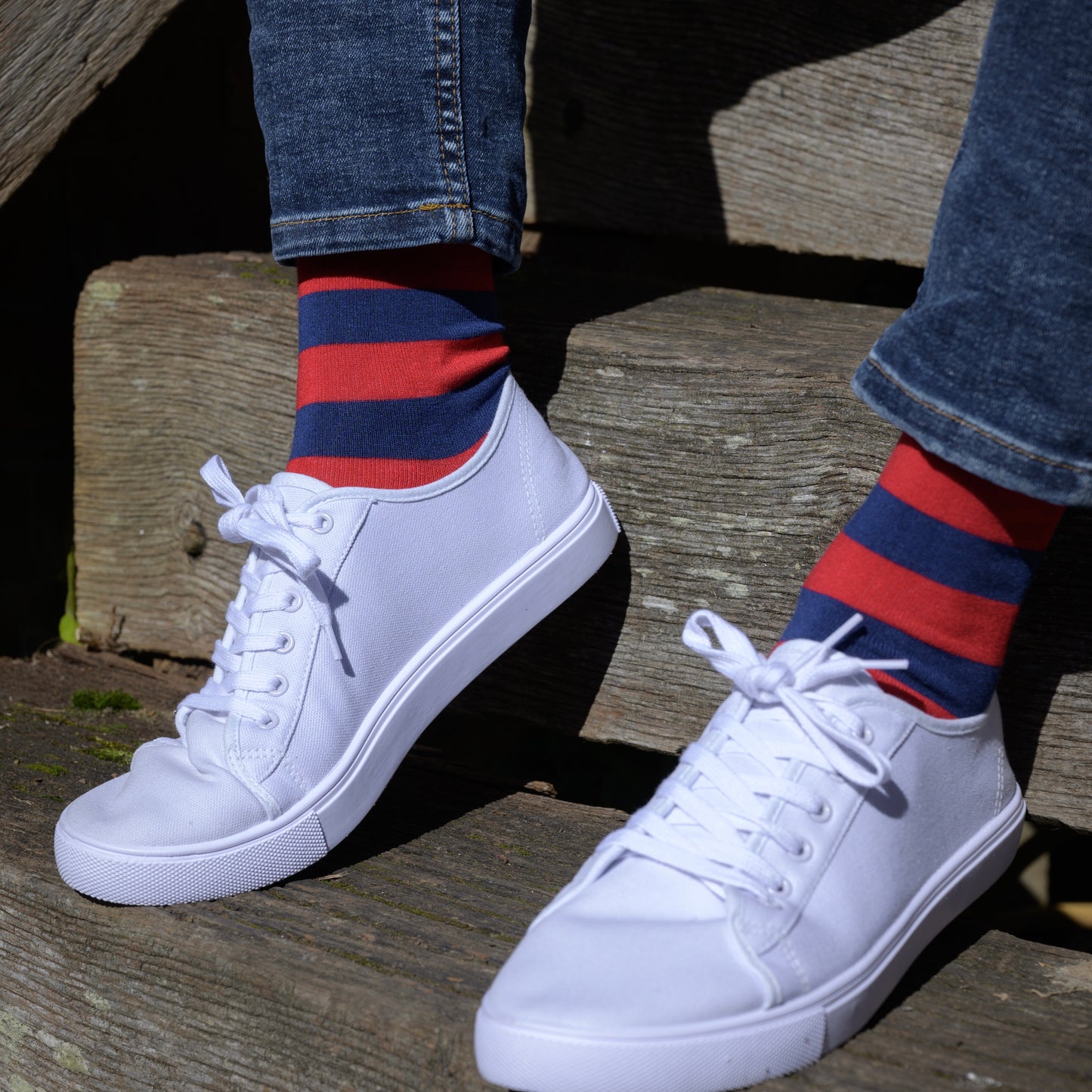 Classic Red Striped Bamboo Socks