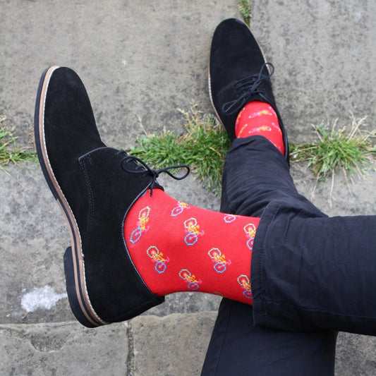 Red Bicycle Bamboo Socks