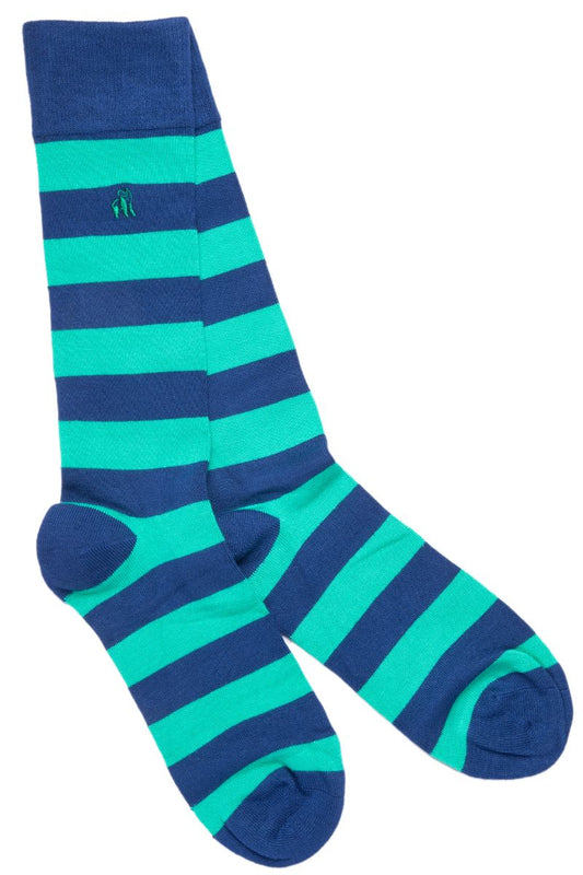 Lime Green Stripe Bamboo Socks