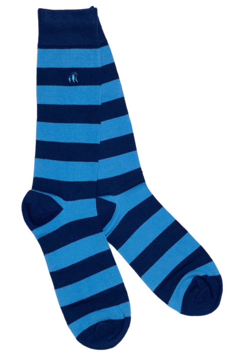 Sky Blue Stripe Bamboo Socks