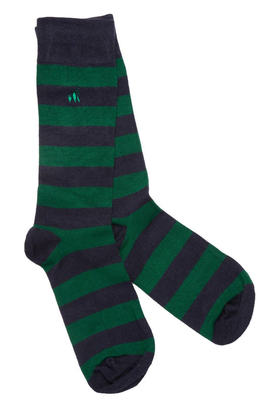 Racing Green Stripe Bamboo Socks