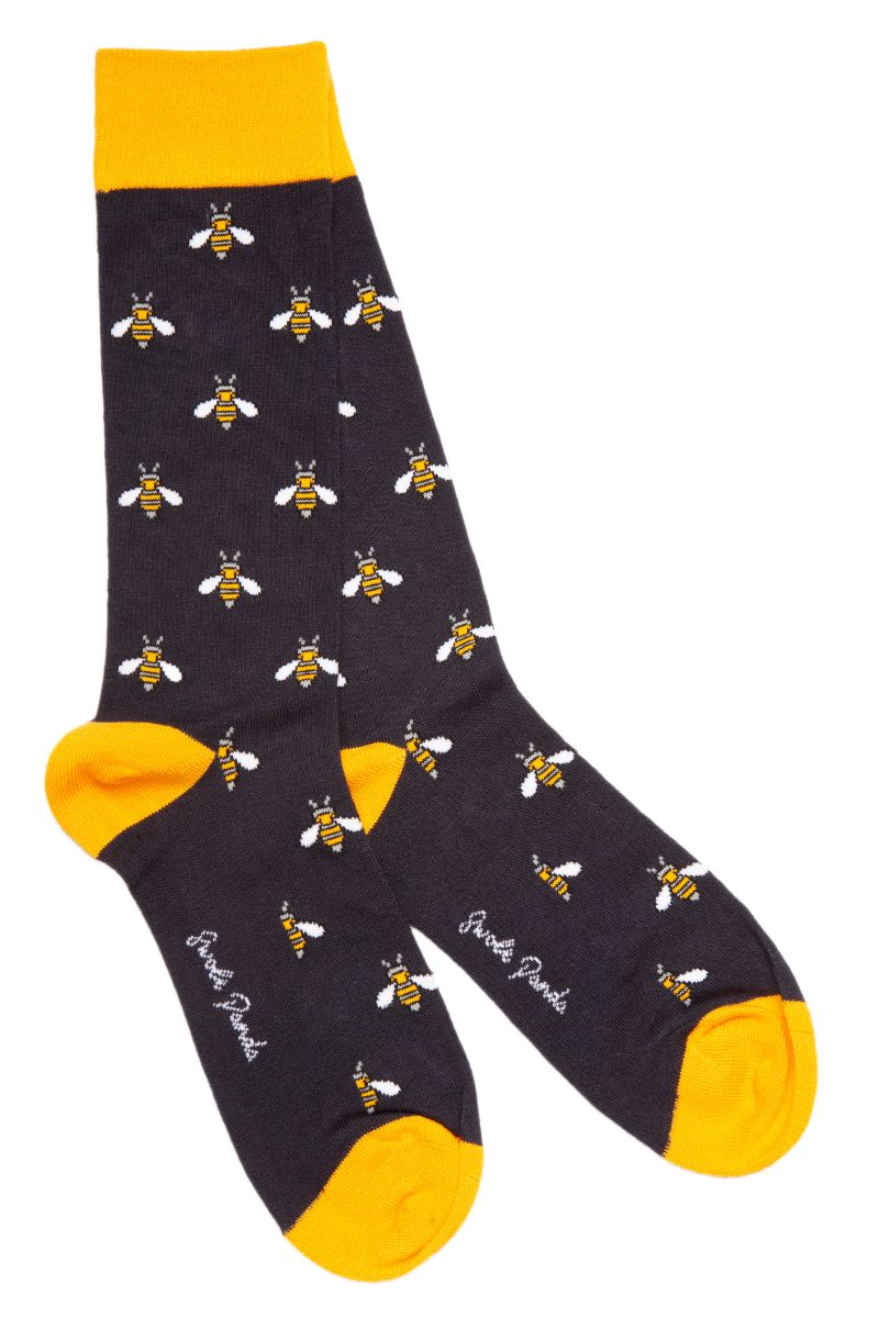 Navy Bumble Bee Bamboo Socks