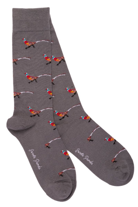 Grey Pheasant Bamboo Socks