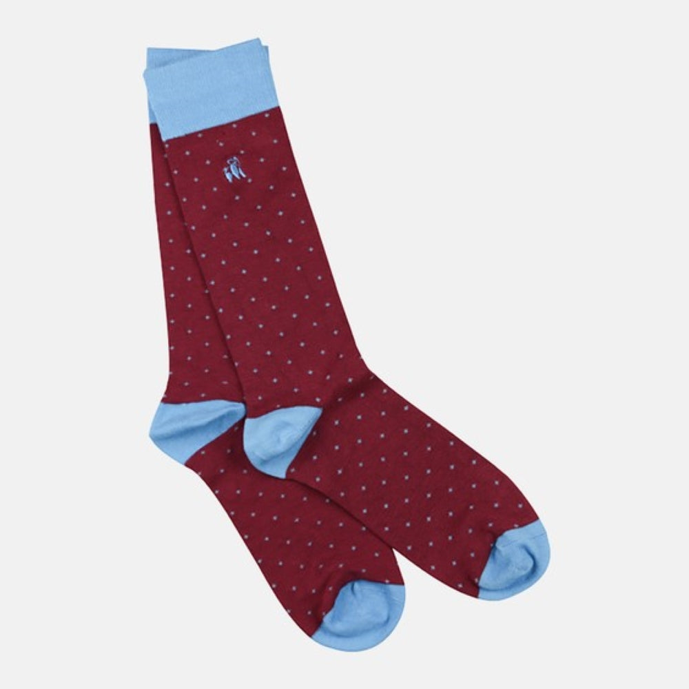 Spotted Burgundy Bamboo Socks