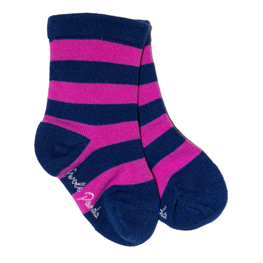 Children's Pink Stripe Bamboo Socks (can be matched with an adult pair).